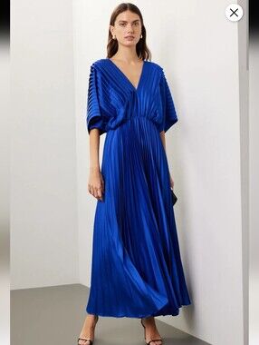 Hutch Cobalt Blue Pleated Gown Size S